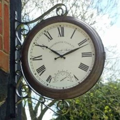 Outside In 15" Greenwich Station Wall Clock & Thermometer -Plantern Pot Sales 5050642006316 3