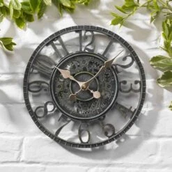 Outside In 12" Verdigris Newby Wall Clock -Plantern Pot Sales 5050642006415 3