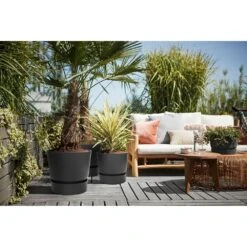Elho 30cm Living Black Greenville Round Planter -Plantern Pot Sales 8711904332358 4
