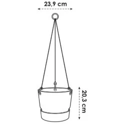 Elho 24cm Leaf Green Greenville Hanging Basket Planter -Plantern Pot Sales 8711904332440 3