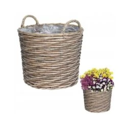Koopman 39cm Wicker Basket Planter -Plantern Pot Sales 8719202993394 3